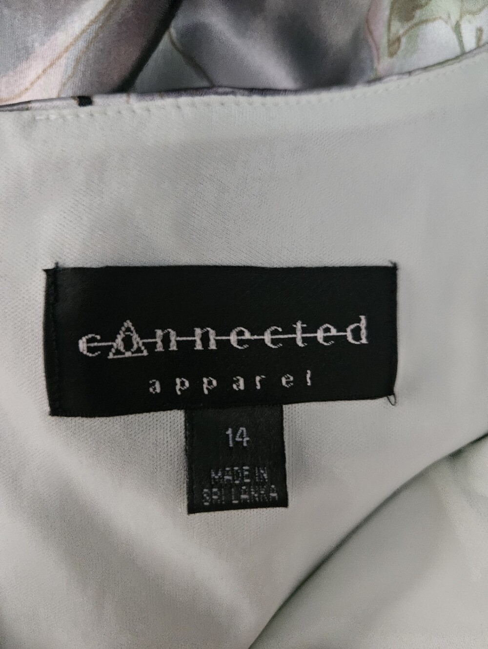 Connected Apparel Floral Satin Dress Size 14 - Picture 4 of 4